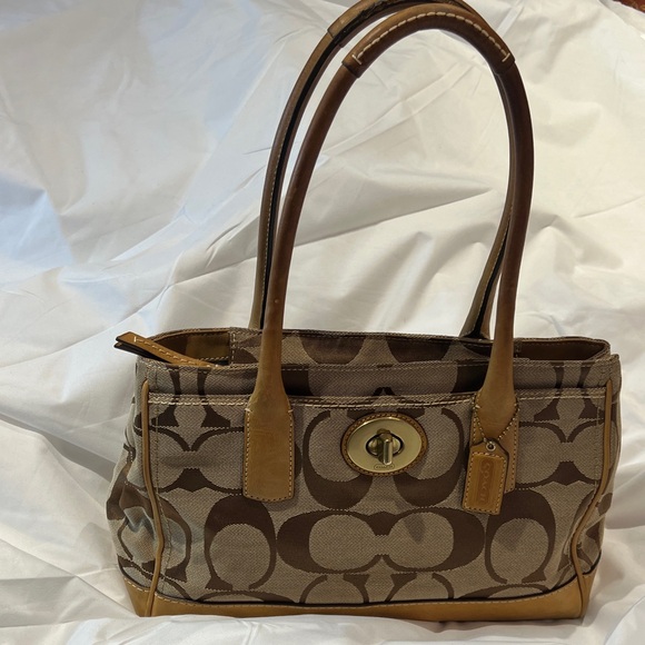 Coach Handbags - Coach Brown and Tan Shoulder Bag